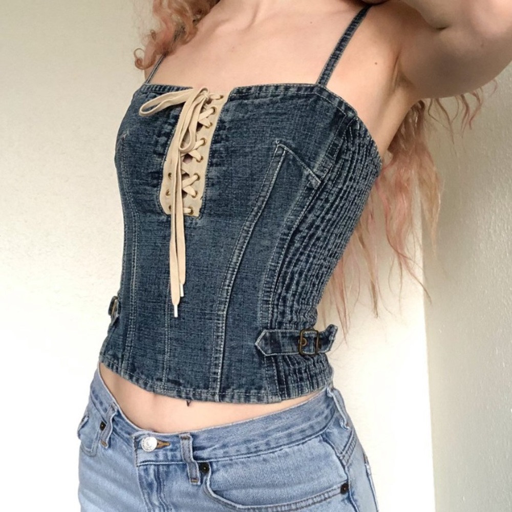 Vintage D&G Denim Corset Top✨